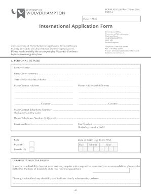 University of Wolverhampton Application Form 2022 .